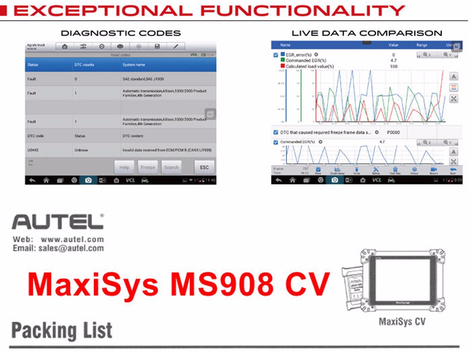 2017 Newest Autel Maxisys 908 CV Autel Heavy Duty Diagnostic Tools MaxiSys CV Full System ECU Coding One Years Free Update