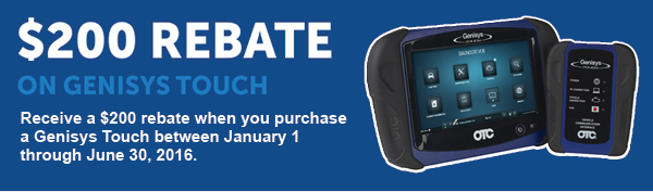 OTC Genisys Touch $200 Rebate