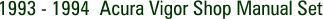 1993 - 1994 Acura Vigor Shop Manual Set