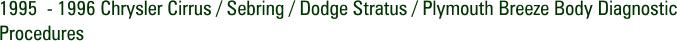 1995  - 1996 Chrysler Cirrus / Sebring / Dodge Stratus / Plymouth Breeze Body Diagnostic Procedures