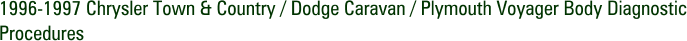 1996-1997 Chrysler Town & Country / Dodge Caravan / Plymouth Voyager Body Diagnostic Procedures